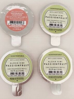 B&BW Scentportable Spring/Summer Car Fragrance Refills (4) NWT